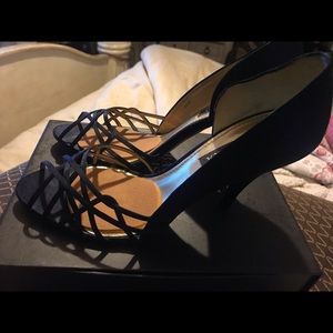 Badgley Mischka Blue Satin Heels